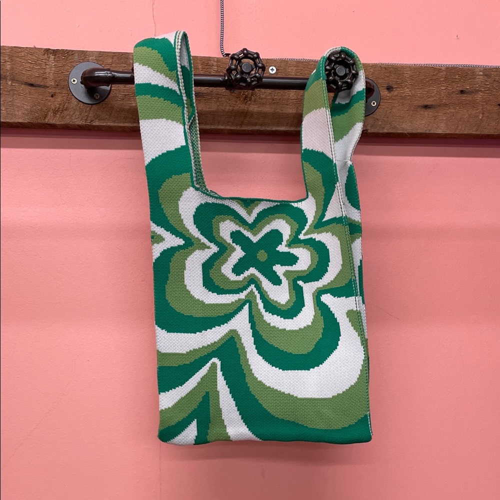 NEW! Vibrant Green Patterned Tote Bag